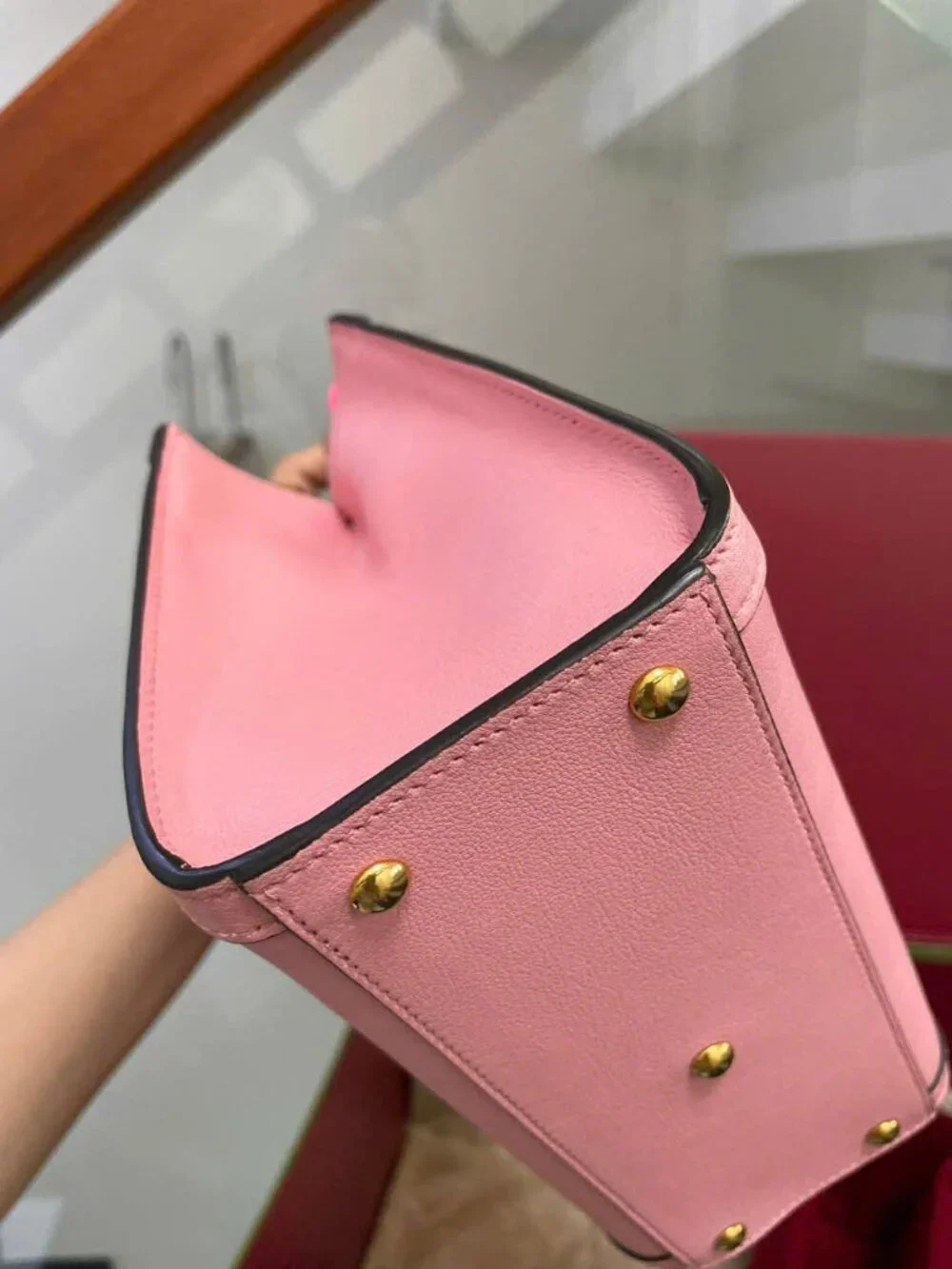 GUCCI Wonka Grain Calfskin Mini Diana Tote Bag Pink - Picture 9 of 16